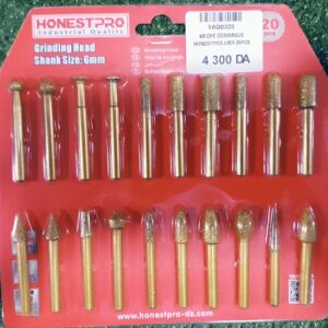 Jeu de 20 Têtes de Meulage Diamant Céramique HONESTPRO YAG0328 - Tige 6MM Algérie