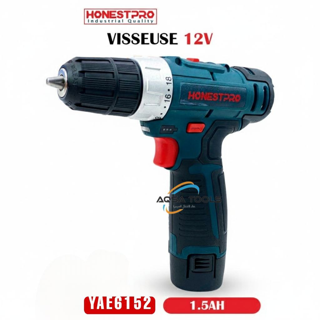 Visseuse Perceuse Sans Fil HONESTPRO 12V Batterie 1.5Ah YAE6152 Algérie