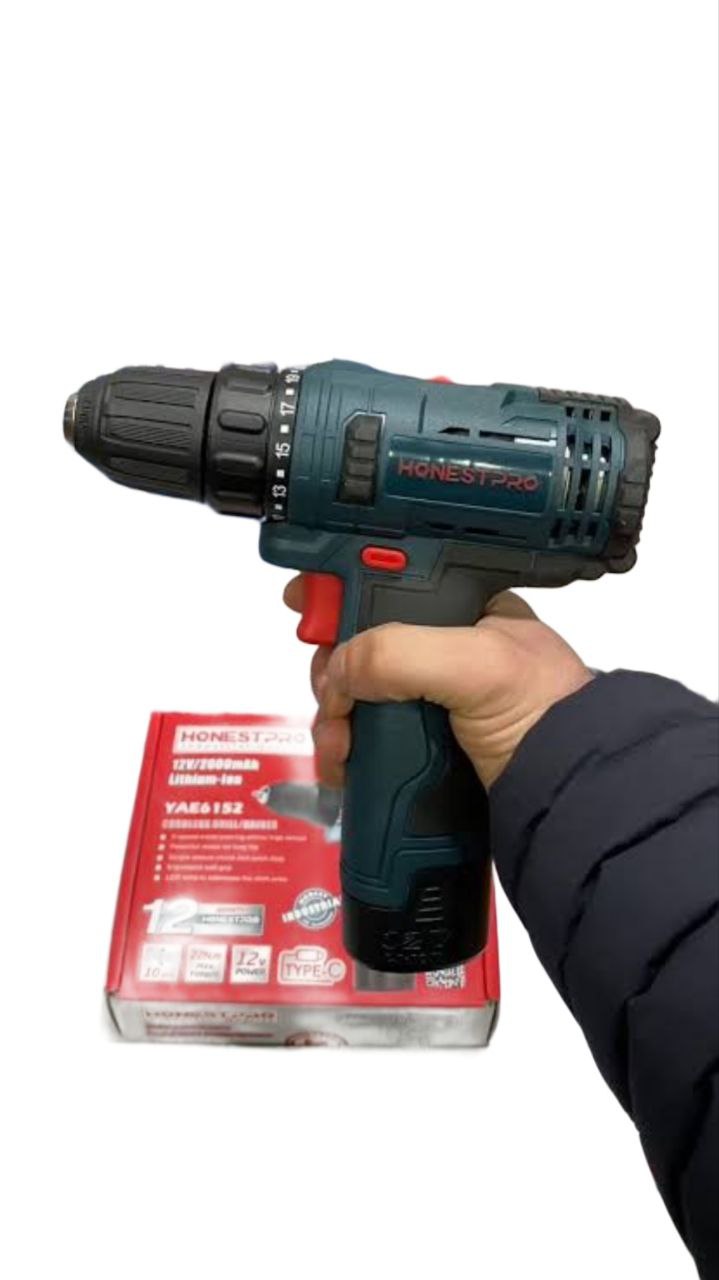 Visseuse Perceuse Sans Fil HONESTPRO 12V - Batterie 1.5Ah - Chargeur Type C (Réf: YAE6152) – Image 2